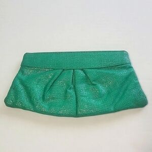LAREN MERKIN Green Glitter/Shimmer Clutch